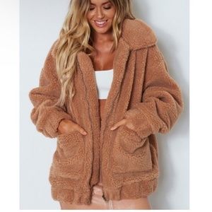 WHITEFOX AUSTRALIA teddy jacket in camel 🧥